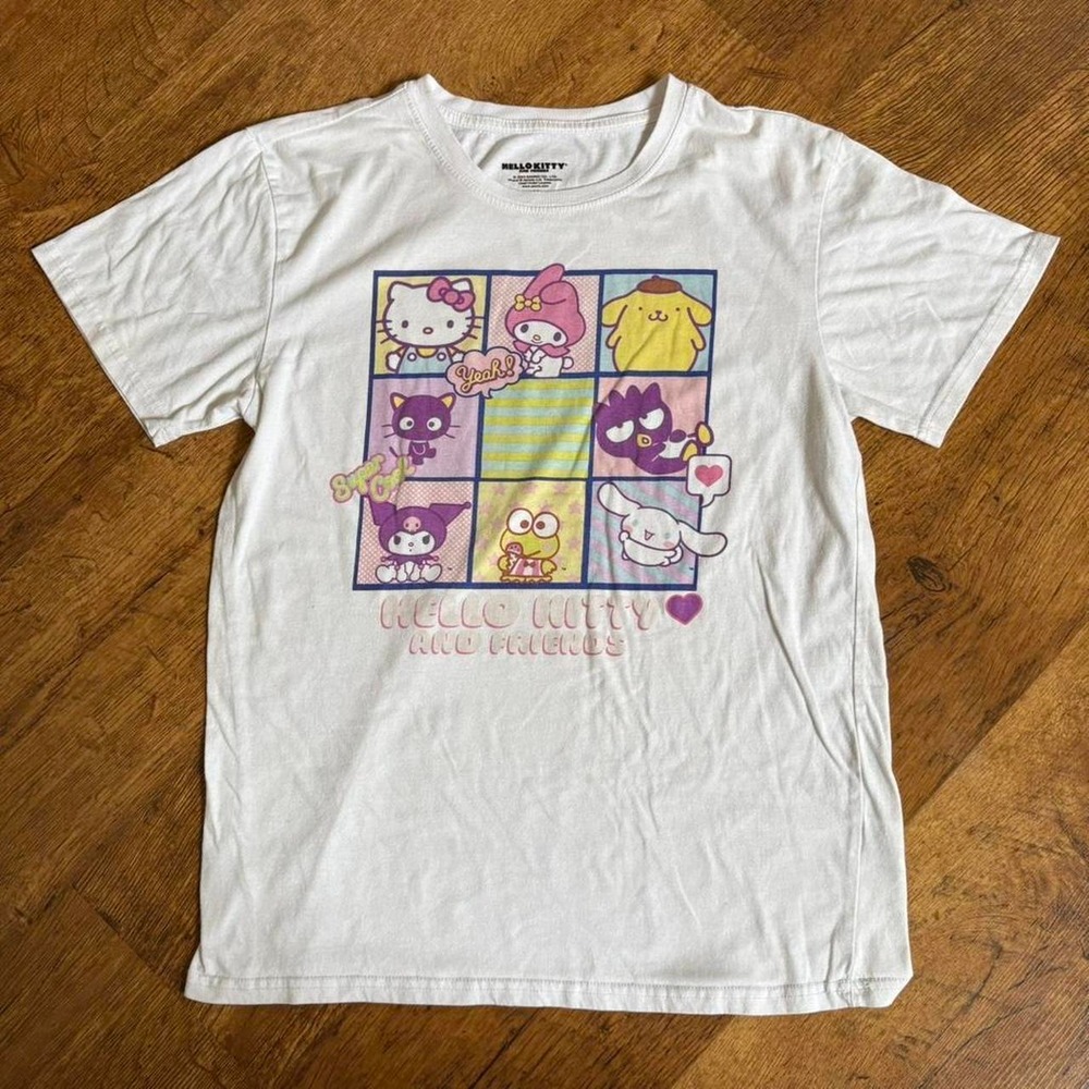 Sanrio Hello Kitty and Friends Graphic T-Shirt White Medium Kawaii Characters